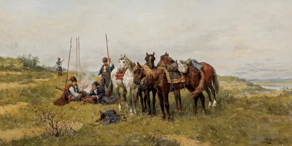 Ludwik Gędłek, CZUJKA KOZACKA, ok. 1880
