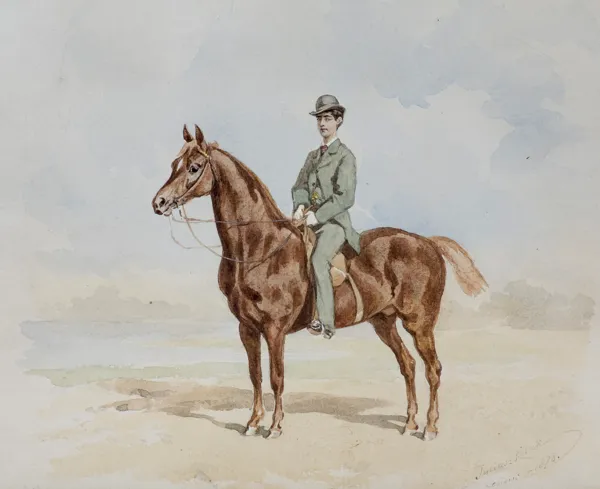 Juliusz Kossak, KONNY PORTRET MŁODEGO MĘŻCZYZNY, 1876