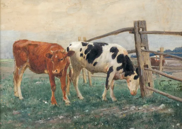 OSKAR FRENZEL, Krowy, 1888