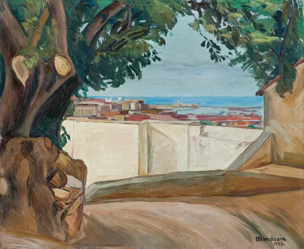 Szymon (Simon) Mondzain, WIDOK NA PORT W ALGIERZE, 1927