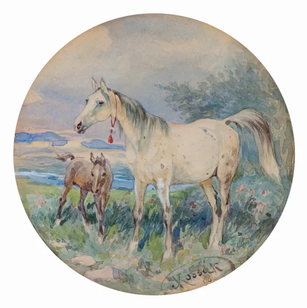 Juliusz Kossak, KLACZ ZE ŹREBIĘCIEM, 1896