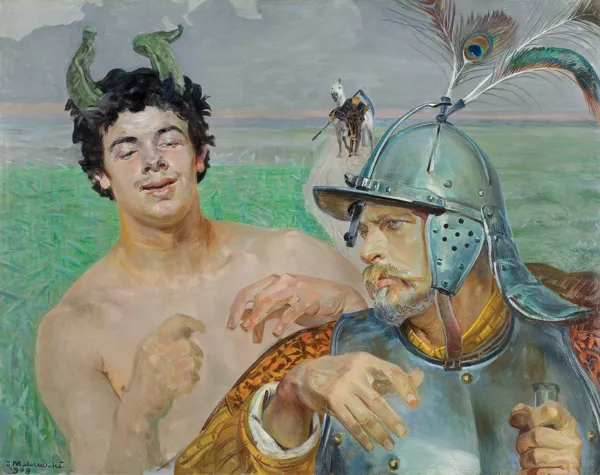 Jacek Malczewski, Rycerz i faun, 1909