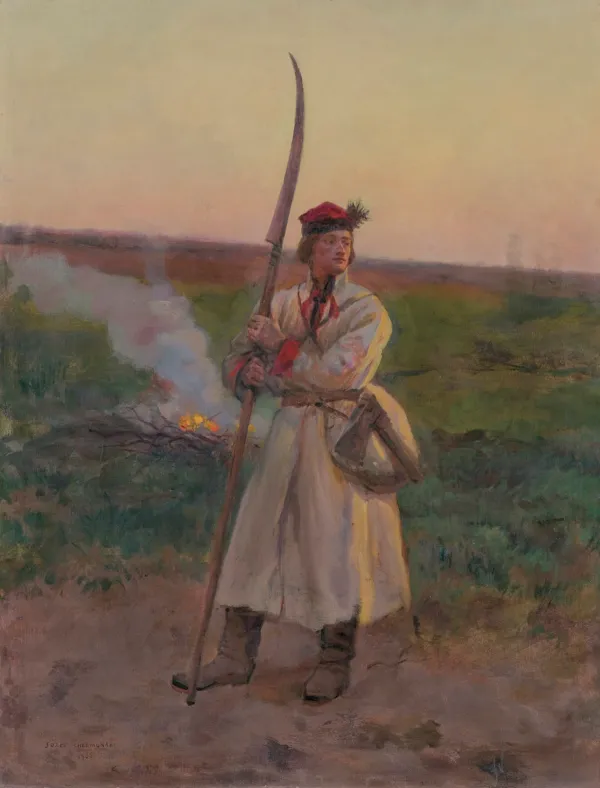 Józef Chełmoński, KOSYNIER, 1906