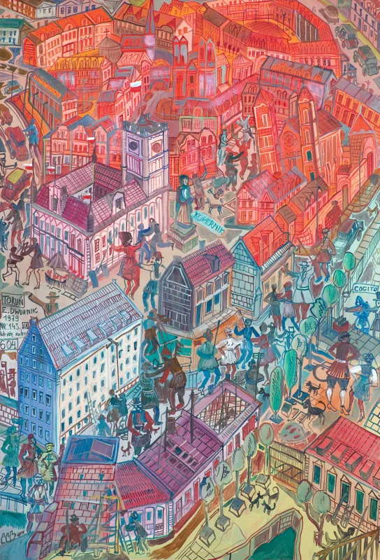 Edward Dwurnik, TORUŃ, z cyklu PODRÓŻE AUTOSTOPEM, 1979