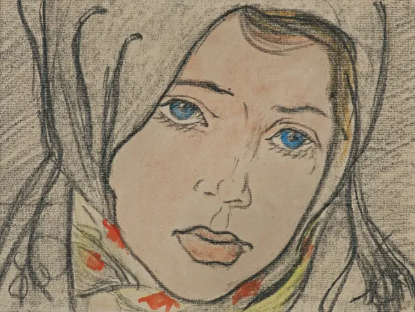 Stanisław Wyspiański, HALKA. PORTRET DZIEWCZYNY W CHUSTCE, ok, 1900