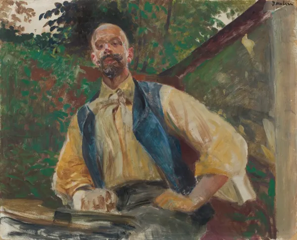 Jacek Malczewski, AUTOPORTRET W OGRODZIE, 1906