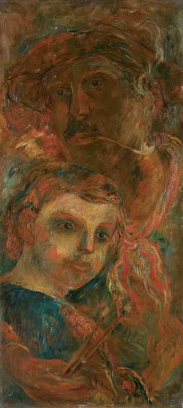 Tadeusz Makowski, AUTOPORTRET Z DZIEWCZYNKĄ, ok. 1921