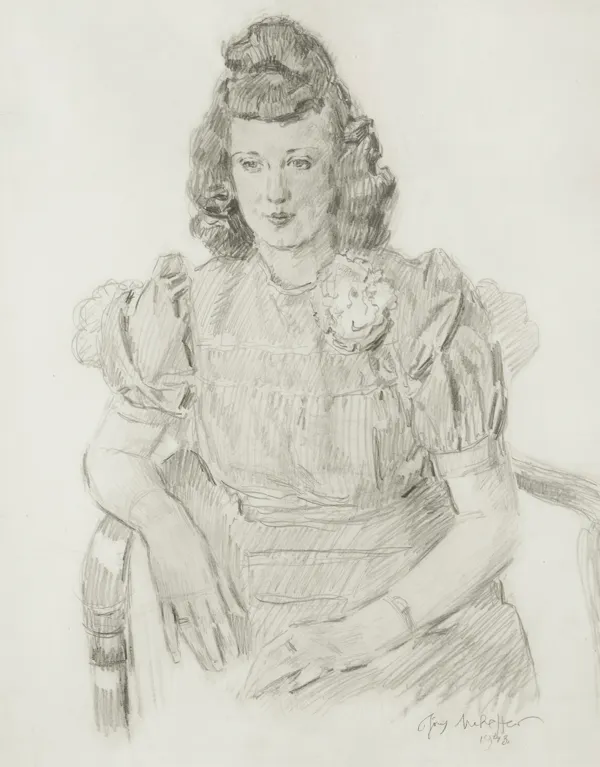 Józef Mehoffer, PORTRET MŁODEJ KOBIETY, 1943