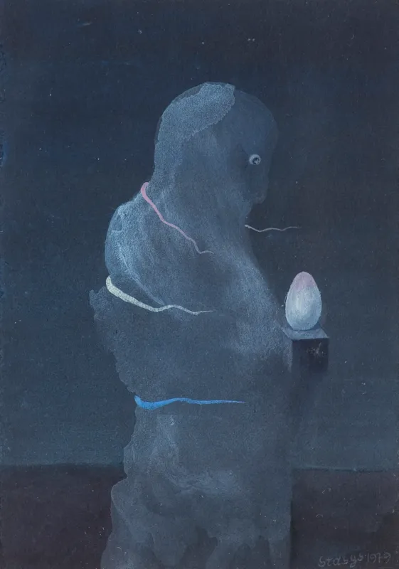 Stasys Eidrigevičius, POSTAĆ z jajkiem, 1979