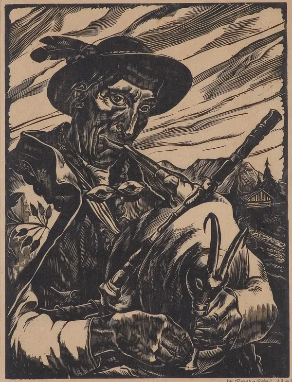 Stanisław  Raczyński, GÓRAL Z KOBZĄ, 1940