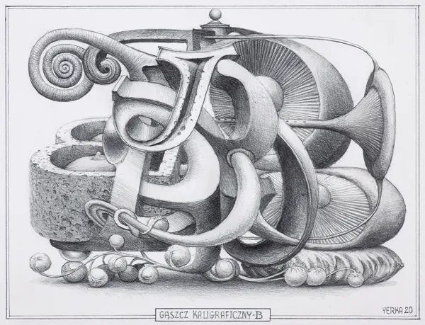 Jacek Yerka, GĄSZCZ KALIGRAFICZNY – B, 2020