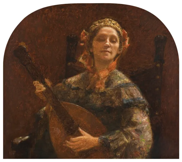 Szymon Buchbinder, DAMA GRAJĄCA NA MANDOLINIE, 1896