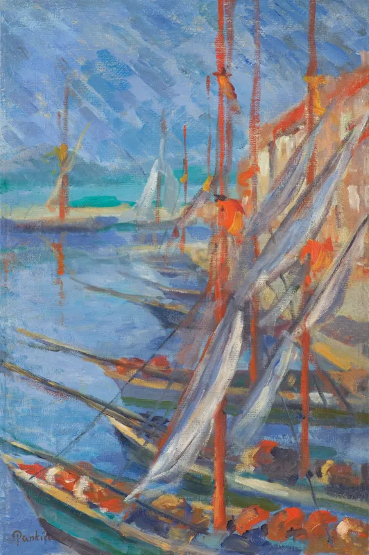 Józef Pankiewicz, WIDOK PORTU W SAINT-TROPEZ, 1909