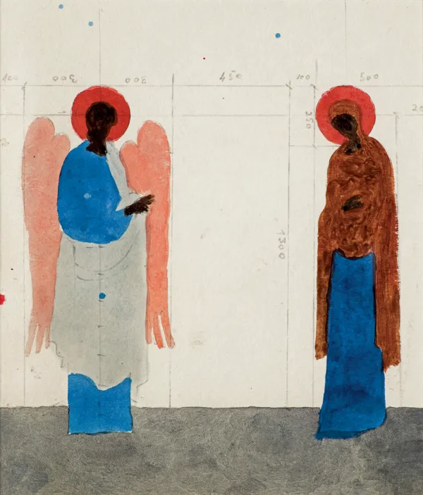 Jerzy Nowosielski, ZWIASTOWANIE, projekt polichromii, 1995