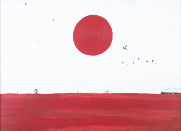 Ribeka Fuji, Deep red horizon, bright red sun, 2020