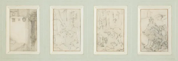 Witold Pruszkowski, ZBIÓR CZTERECH WSPÓŁOPRAWNYCH SZKICÓW, ok. 1872