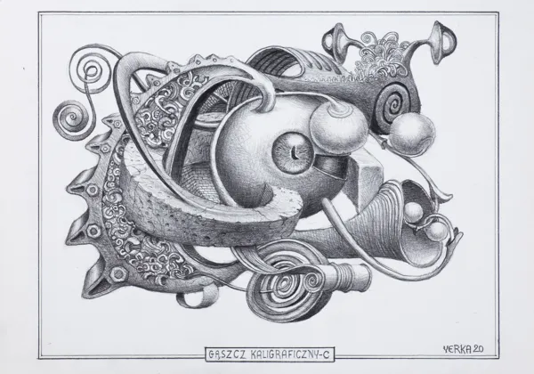 Jacek Yerka, GĄSZCZ KALIGRAFICZNY – C, 2020