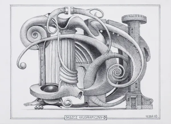Jacek Yerka, GĄSZCZ KALIGRAFICZNY – D, 2020