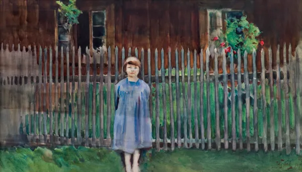 Julian Fałat, WIDOK Z BYSTREJ. PORTRET CÓRKI, 1907