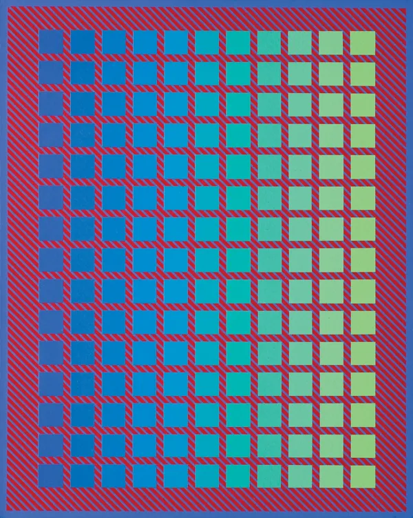 Julian Stańczak, INTERDEPENDENCE – GREEN II, 1990