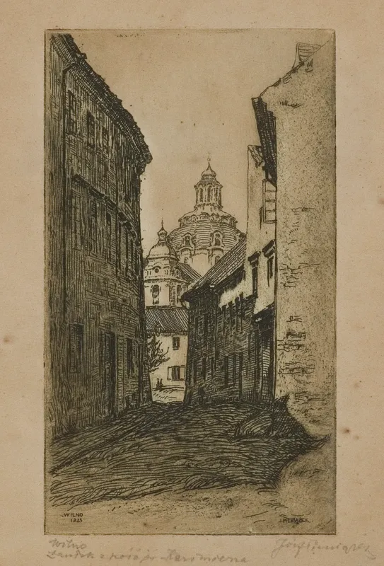 Józef Pieniążek, WILNO. ZAUŁEK Z KOŚCIOŁEM ŚW. KAZIMIERZA, 1923