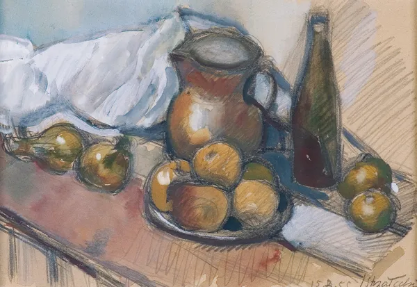 Janusz Strzałecki, MARTWA NATURA Z CEBULAMI, 1955