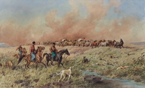 Juliusz Kossak, POCHÓD TATARÓW PRZEZ STEP, 1887