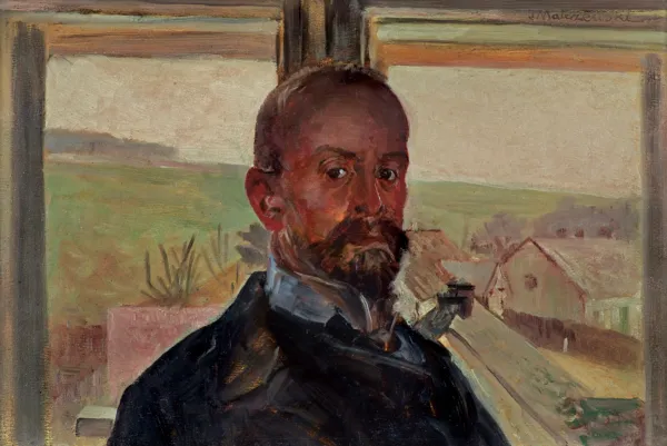 Jacek Malczewski, AUTOPORTRET NA TLE OKNA, ok. 1906
