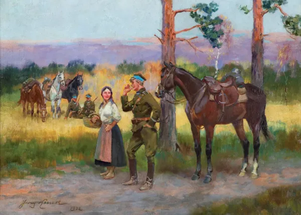 Jerzy Kossak, NA POSTOJU, 1932