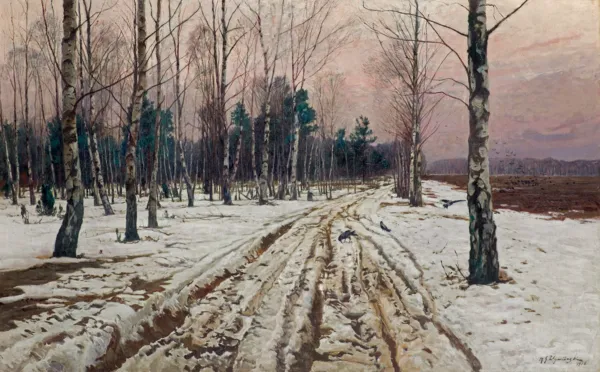 Michał Gorstkin Wywiórski, ZIMOWY PEJZAŻ, 1918