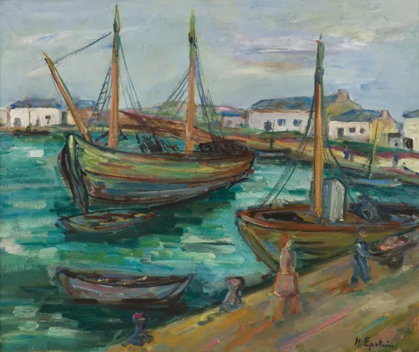 Henryk Epstein, ŁODZIE W PORCIE, ok. 1930