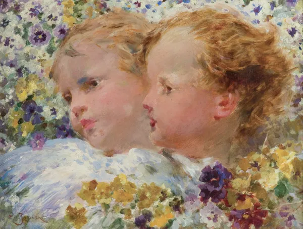 Zdzisław Jasiński, DZIECI I KWIATY, ok. 1904