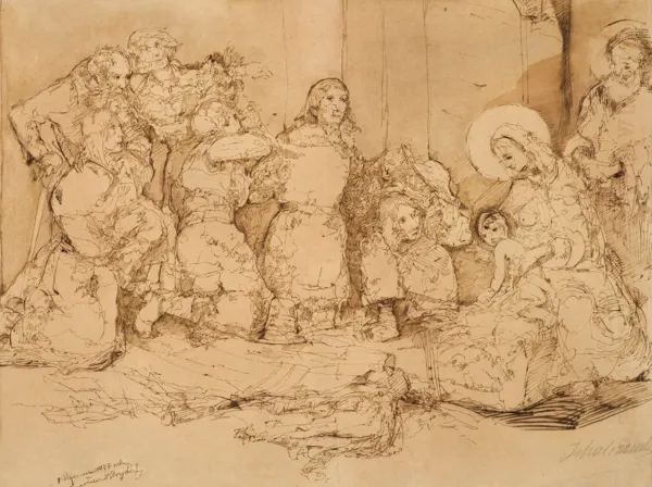 Jacek Malczewski, BOŻE NARODZENIE. BŁOGOSŁAW CHRYSTE, 1.I.1877