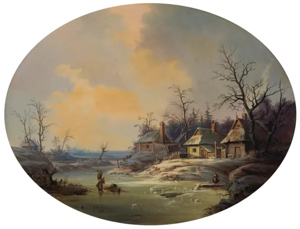 Franciszek Ruśkiewicz, KRAJOBRAZ ZIMOWY, 1856