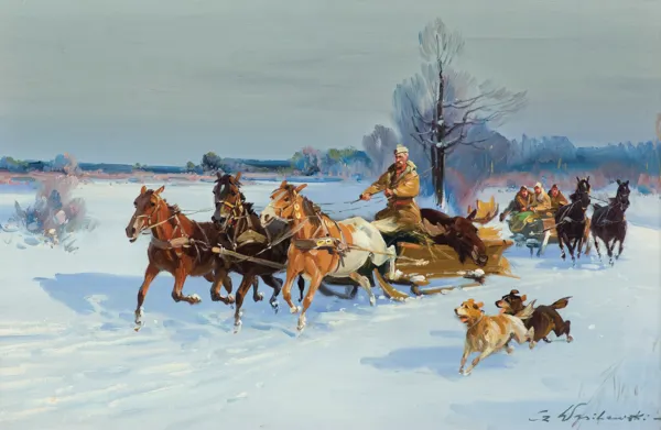 Czesław (I. Zygmuntowicz) Wasilewski, POWRÓT Z POLOWANIA NA ŁOSIE