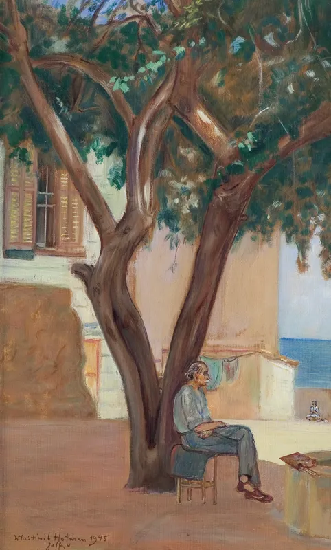 Vlastimil Hofman, AUTOPORTRET POD MORWĄ, 1945