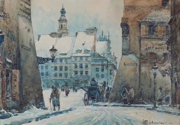 Władysław Chmieliński (Stachowicz), WIDOK RYNKU STAREGO MIASTA, przed 1947