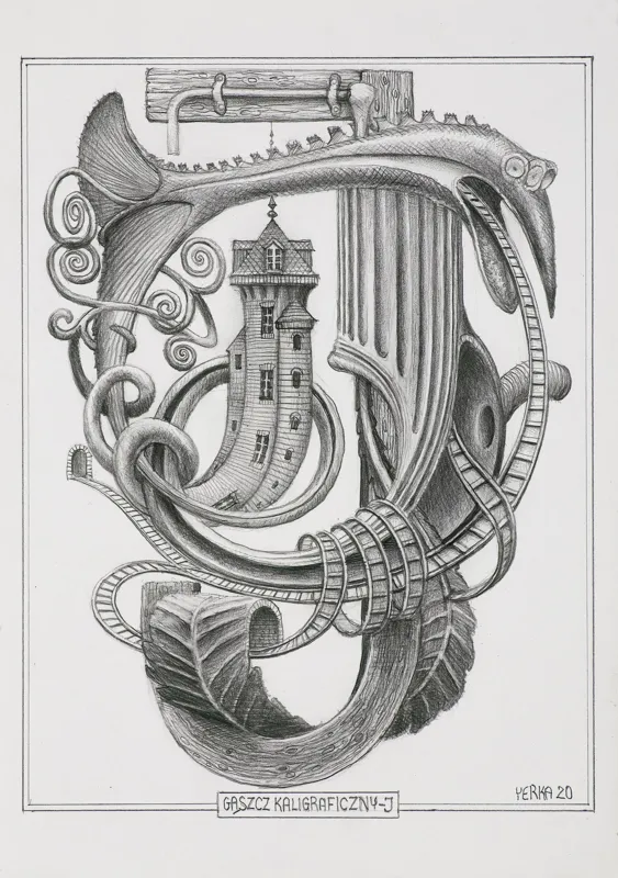 Jacek Yerka, GĄSZCZ KALIGRAFICZNY – J, 2020