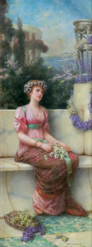 ÉMILE EISMAN-SEMENOWSKY, DZIEWCZYNA Z KWIATAMI