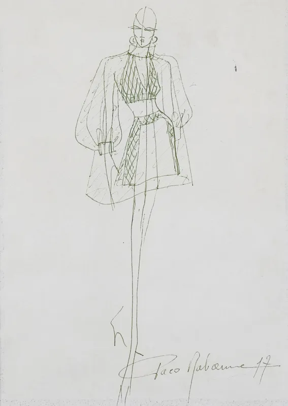 Paco Rabanne, MODELKA W PRZEZROCZYSTYM PŁASZCZU, 1997