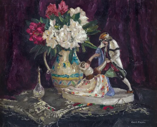 Carl Johan Nikolaus Piepho, PORCELANOWA FIGURKA I RODODENDRON