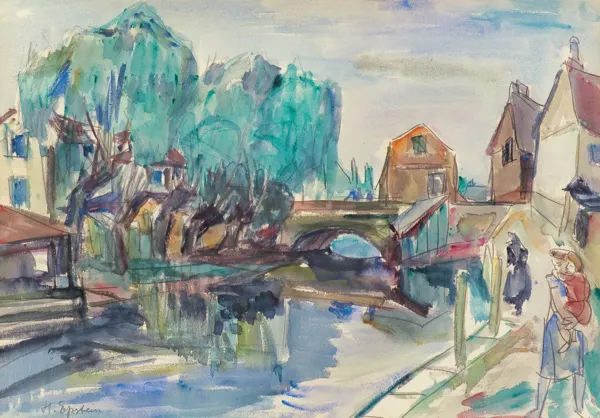 Henryk Epstein, PEJZAŻ Z ÉPERNON, RUE DE GRANDT PONT, ok 1941