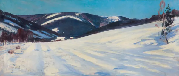 Julian Fałat, PEJZAŻ ZIMOWY Z BYSTREJ, 1910