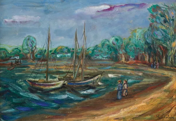 Henryk Epstein, ŁODZIE PRZY BRZEGU, lata 30. XX w.