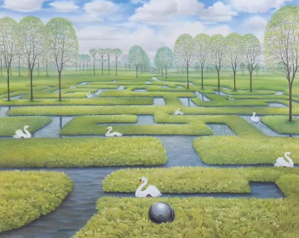 Jacek Yerka, Wiosenny labirynt, 2004