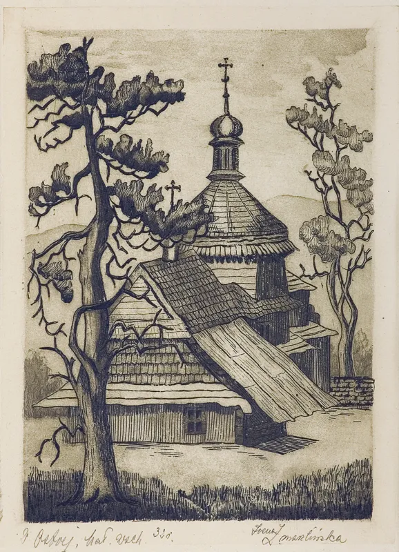 Irena Zmarzlińska-Dzisiewska, DREWNIANY KOŚCIÓŁEK WŚRÓD DRZEW, 1932