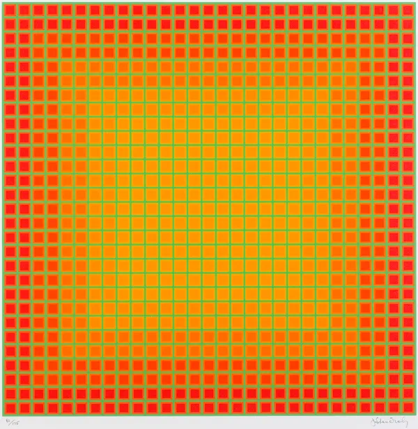 Julian Stańczak, LET IT BE ORANGE, 1981