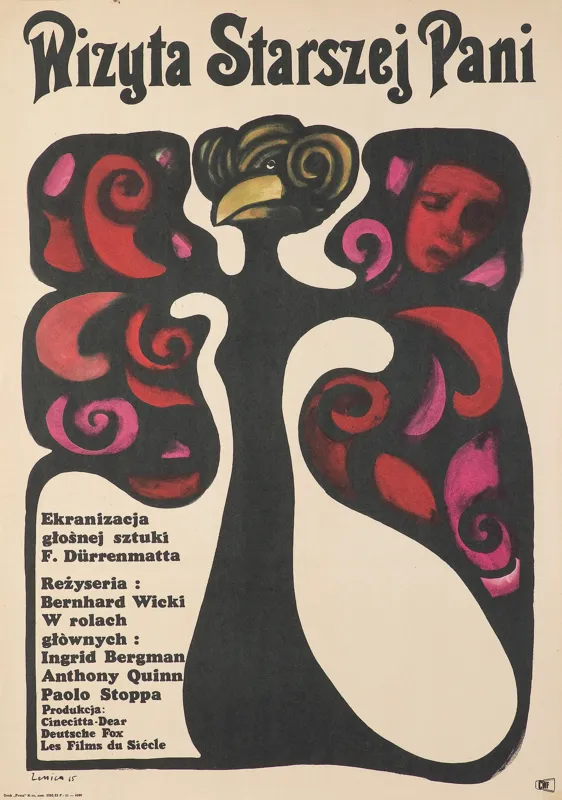 Jan Lenica, Plakat do filmu „Wizyta starszej pani”, 1965