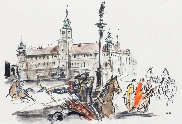 Antoni Uniechowski, SCENA HISTORYCZNA NA TLE ZAMKU KRÓLEWSKIEGO