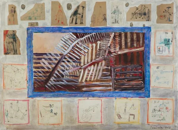 Tadeusz Dominik, KOMPOZYCJA  Z RYSUNKAMI DZIECI, 1963